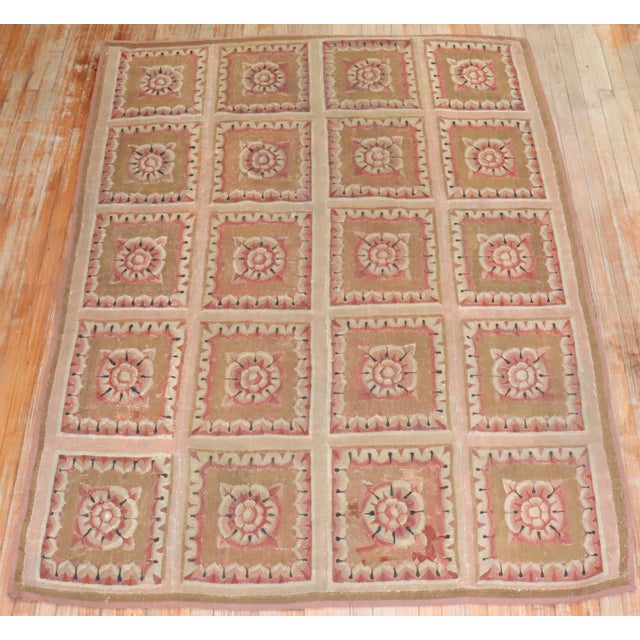 19th Century 18th Century Zabihi Collection French Aubusson - 5'6" x 7'4" For Sale - Image 4 of 12