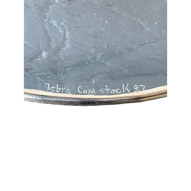 Late 20th Century Textured Art Glass Bowl Candy Dish With Silver Trim, Signed For Sale - Image 5 of 7