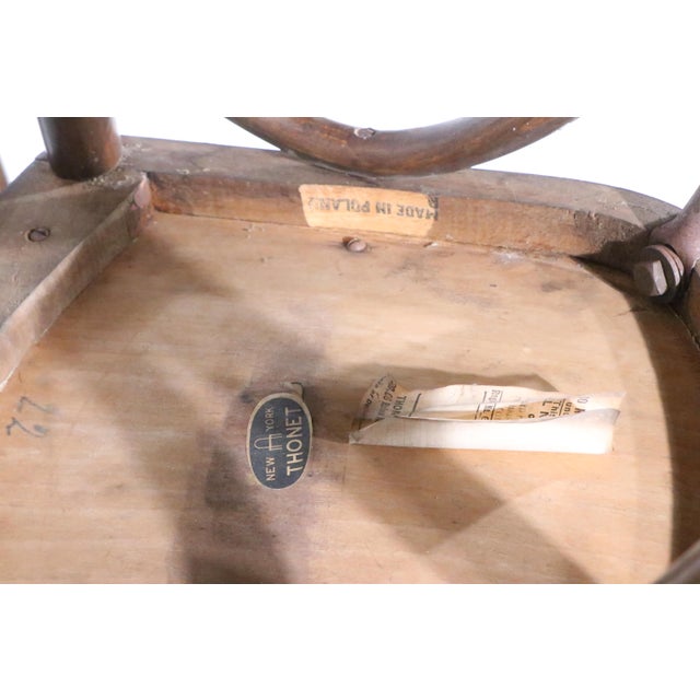 Mid 20th Century Pr. Bentwood Counter Stools by Thonet For Sale - Image 13 of 13