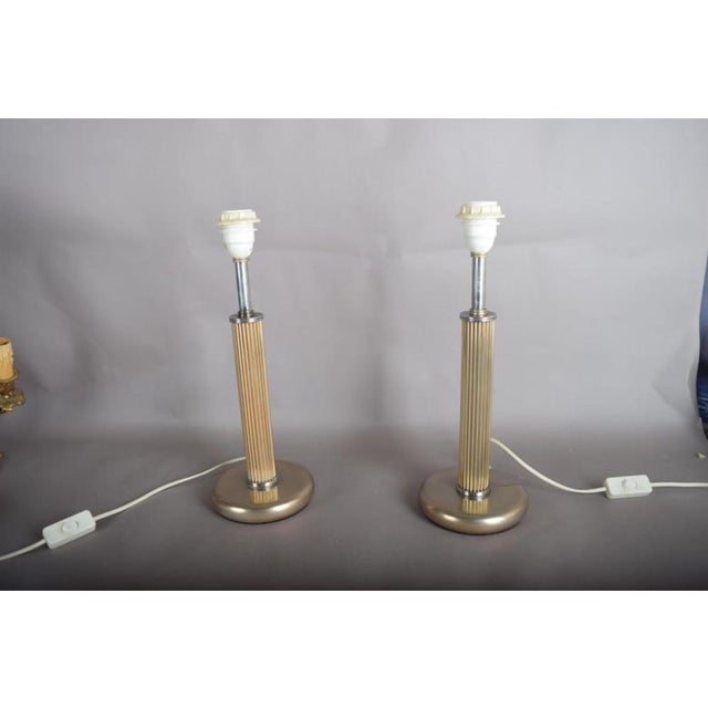 Mid-Century Modernist Sculptural Metal Bedside Table Lamps, 1950s, Set of 2 For Sale - Image 11 of 14