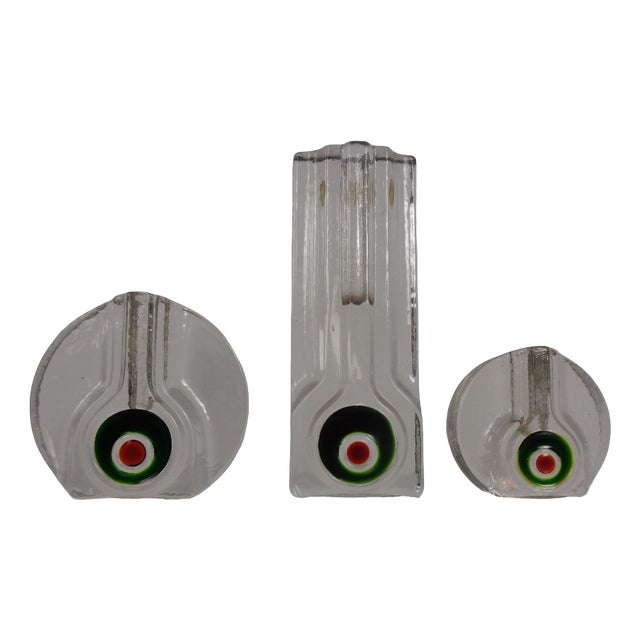 Pop Art Glass Vases by H. Düsterhaus for Walther-Glas, Germany, 1960s, Set of 3 For Sale