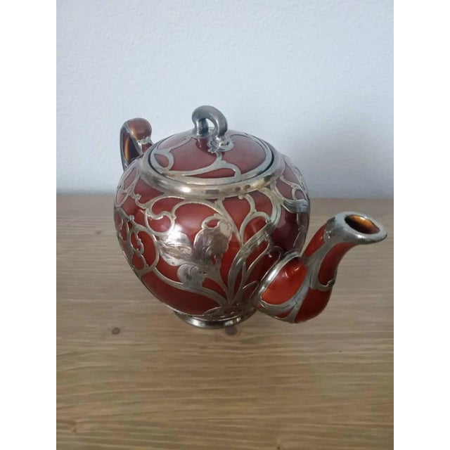 Antique Art Nouveau Lenox Silver Overlay Treacle Teapot Chairish