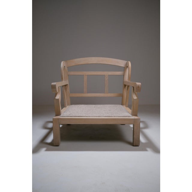 Vintage Georges V Cerused Oak Lounge Chair by Christian Liaigre, 1980s For Sale - Image 3 of 18