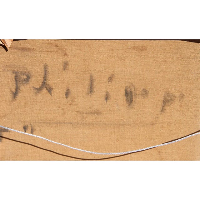 1950s Robert Philipp, Sailor and Reading Woman, Oil Painting For Sale - Image 5 of 6