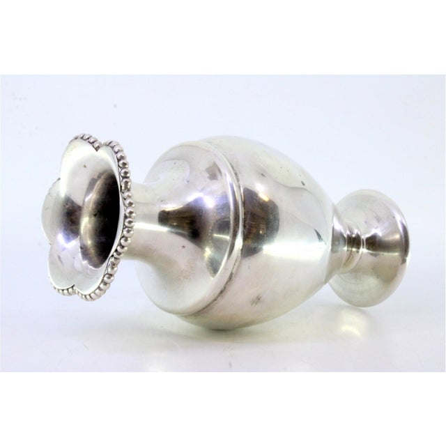 Rounded Silver Jug with Pearly Rim and Circular Base For Sale - Image 4 of 7