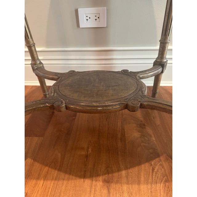 Wood Antique French Louis XVI Table Gilded in Wood and Marble, 1860s For Sale - Image 7 of 7