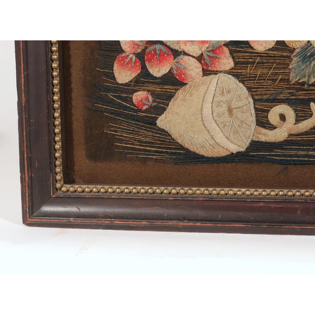 Regency Wool and Silk Threadwork Picture: Still Life of Fruit With Birds For Sale - Image 15 of 16