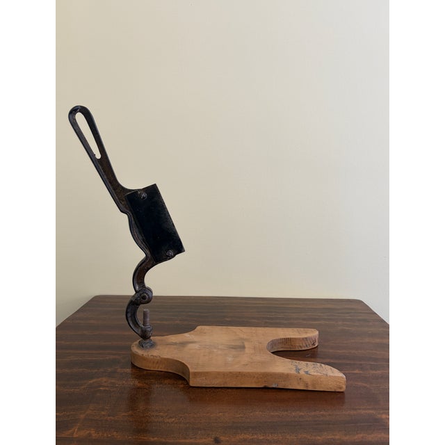 Antique French Country Wooden & Iron Herb Cutter or Cheese Board, Early 20th Century For Sale - Image 4 of 10