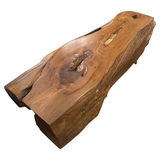 Andrianna Shamaris Monumental Organic Teak Wood Coffee Table or Bench For Sale - Image 15 of 18