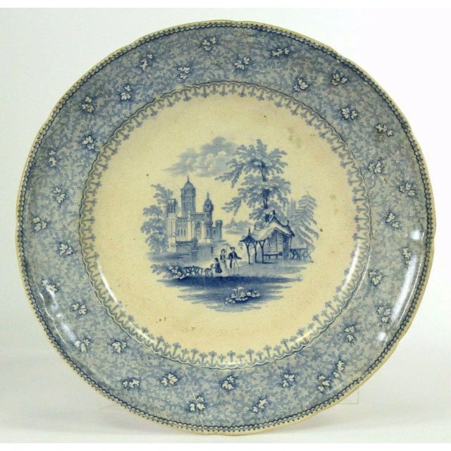 1843-55 B & W Tj & J Mayer Longport Staffordshire Garden Scenery Plate For Sale - Image 10 of 10