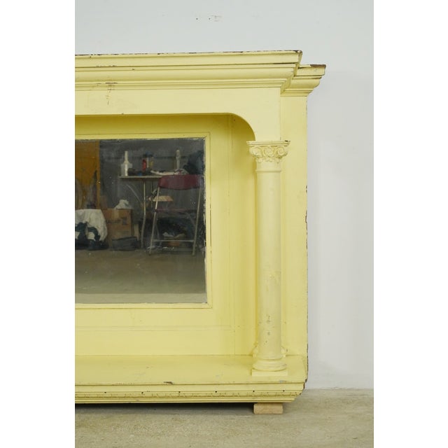 Mid 20th Century Reclaimed Yellow Wood Mirrored Overmantel For Sale - Image 5 of 13