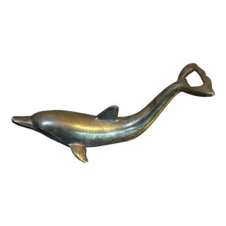 1960s Silver Metal Dolphin Bottle Opener For Sale