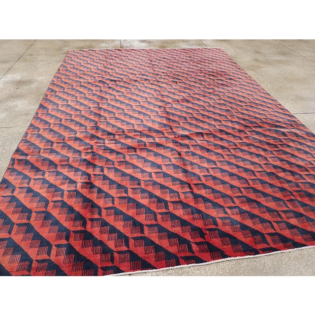 Textile Galerie Shabab Collection Mid-20th Century Turkish Anatolian Art Deco Carpet For Sale - Image 7 of 10