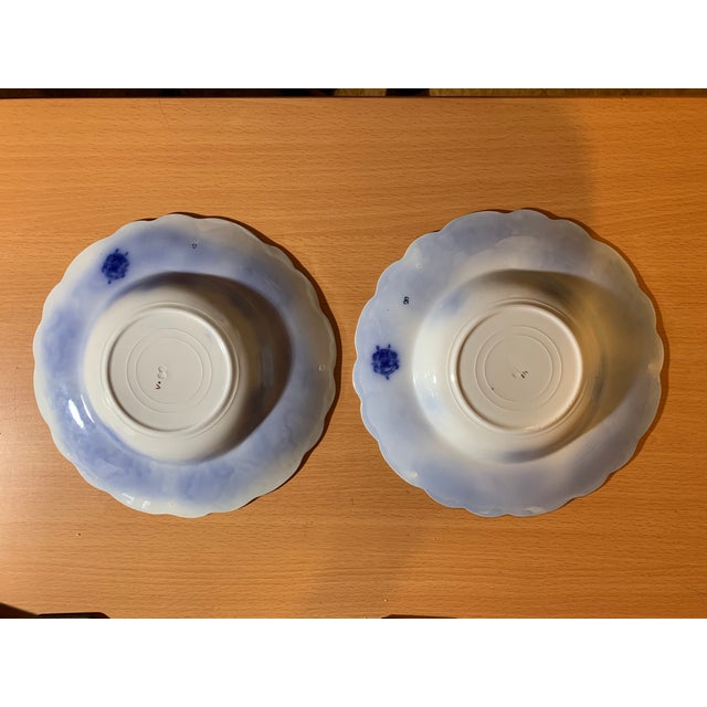 Antique Grindley England Alaska Flow Blue Soup Bowls- a Pair | Chairish