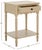 Contemporary Haven Scalloped 1 Top Drawer Accent Table in Natural For Sale - Image 3 of 10