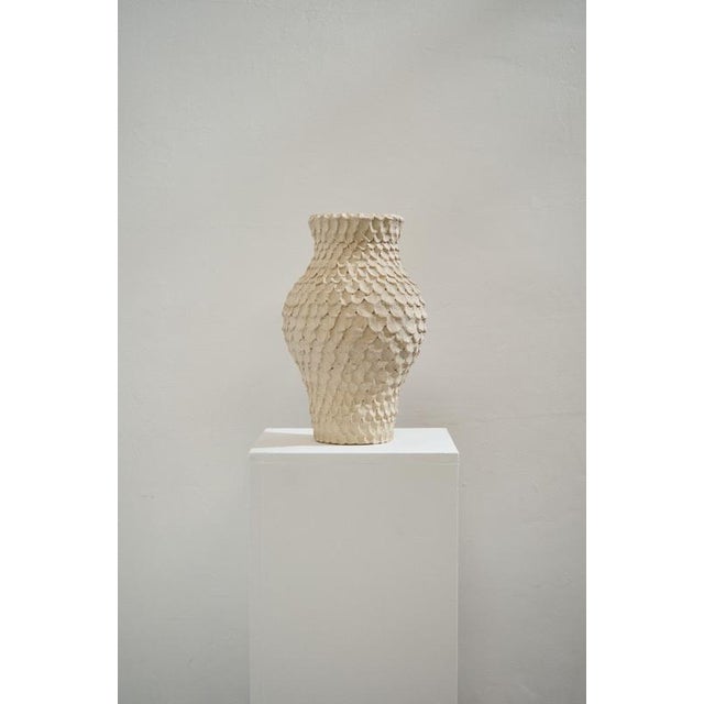 La Sirene Beige Sandstone Vase by Lou Thomas For Sale - Image 4 of 6