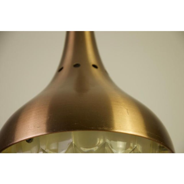 Mid-Century Modern Copper and Acrylic Glass Hanging Lamp, Italy, 1960s For Sale - Image 6 of 11