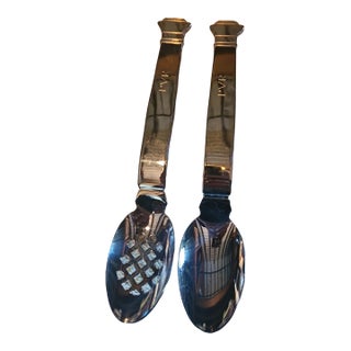 Swid Powell Robert Venturi Monogramed Serving Spoons by Reed and Barton For Sale
