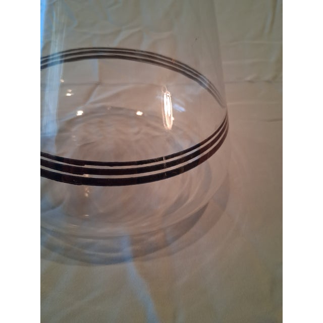 Mid Century Atomic Inlaid carafe by Inland Glass Works. Glass measures 9" tall and 6" wide. Cool decoration as well as a...