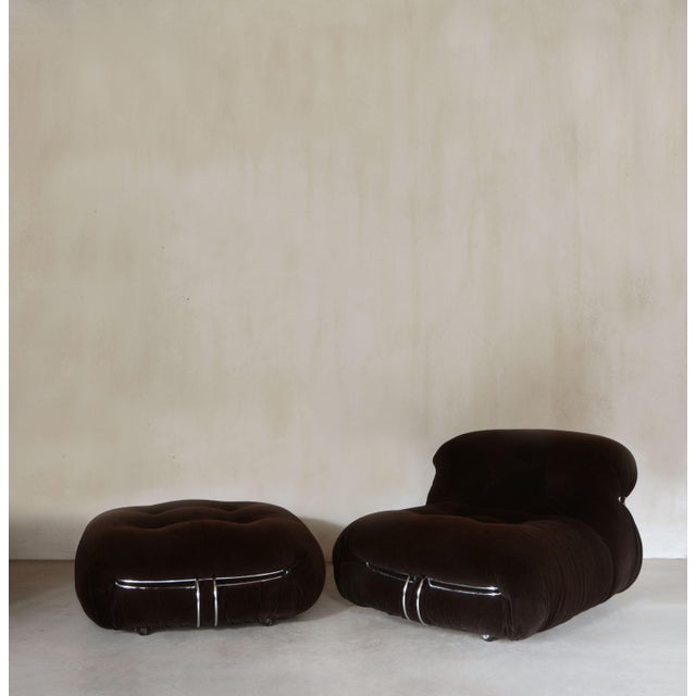 Soriana Sofa, Armchairs and Ottoman by Afra E Tobia Scarpa for Cassina, 1970s, Set of 4 For Sale - Image 14 of 15