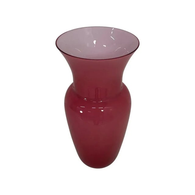 Beige Italian Pink Murano Glass Vase by Tommaso Buzzi, 1990s For Sale - Image 8 of 8