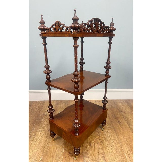 Victorian Walnut Whatnot Bookcase, 1880s For Sale - Image 4 of 18
