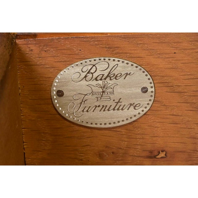 Wood Baker Furniture French Louis Philippe Carved Walnut Flip-Top Server or Bar Cabinet For Sale - Image 7 of 12