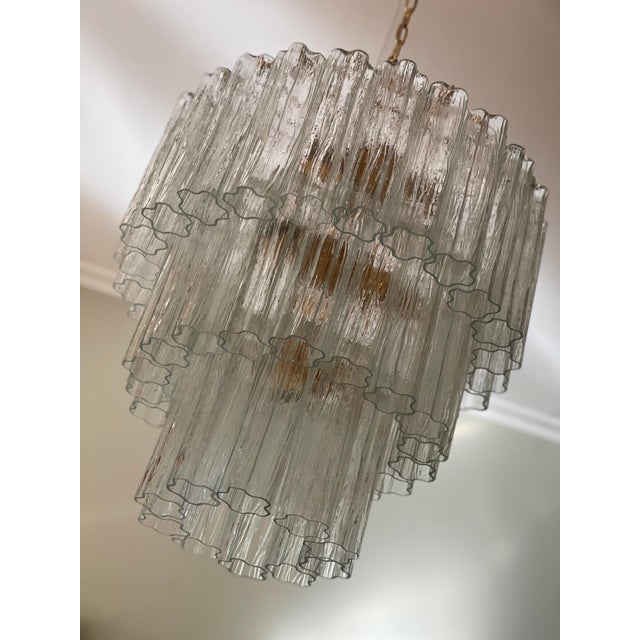 Large Murano Chandelier with Golden Base For Sale - Image 5 of 8