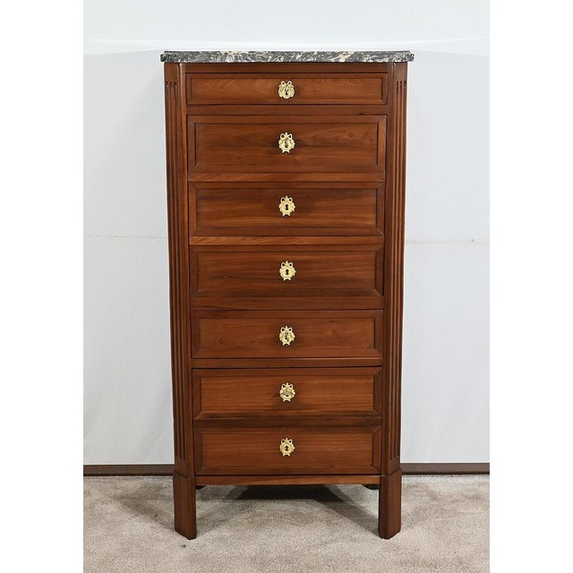 Brown Small Louis XVI Secretary by L.N. Malle For Sale - Image 8 of 18