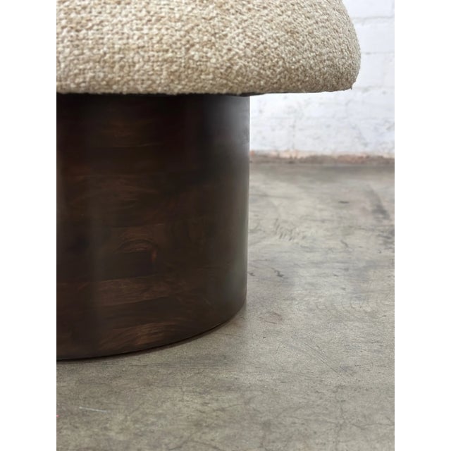 Modern Made to Order “Miel” Model Mushroom- In Walnut and Beige For Sale - Image 3 of 12
