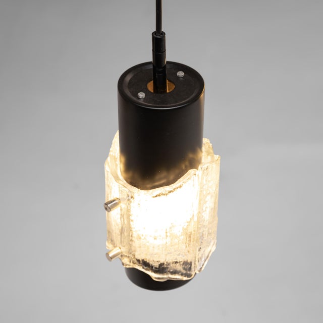 1960s Scandinavian Ice Glass Pendant, 1960s, Set of 4 For Sale - Image 5 of 11