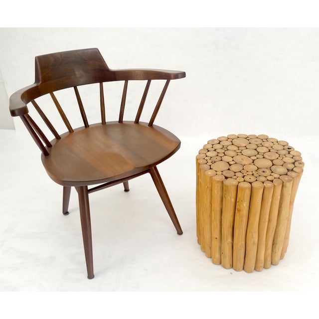 Late 20th Century Sheath of Twigs Stripped & Varnished Hardwood Round End Side End Table Stand For Sale - Image 5 of 7