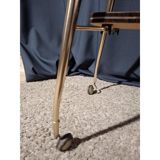 Serving Bar Cart in Formica and Brass, 1950s-1960s For Sale - Image 6 of 6