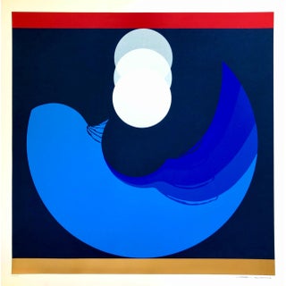 Thomas W. Benton 1981 Signed/Numbered Serigraph Geometric Abstract Print MCM Art For Sale