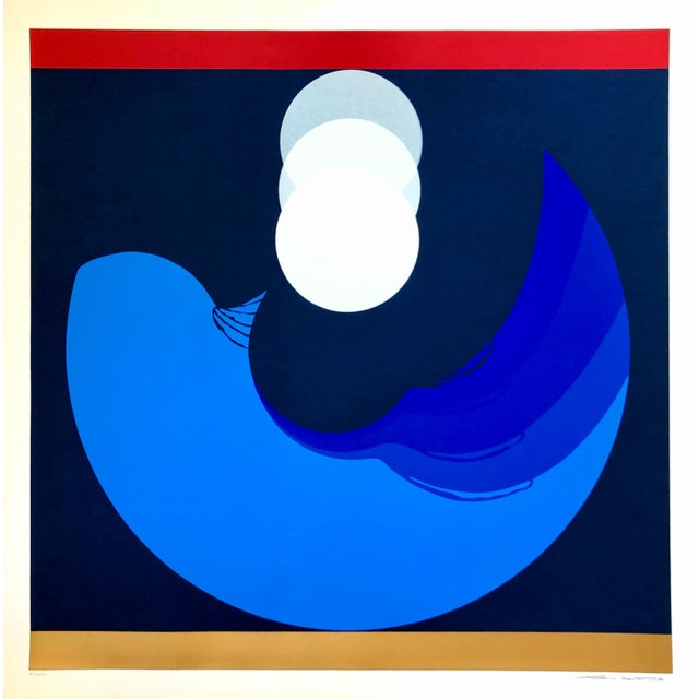 Thomas W. Benton 1981 Signed/Numbered Serigraph Geometric Abstract Print MCM Art For Sale