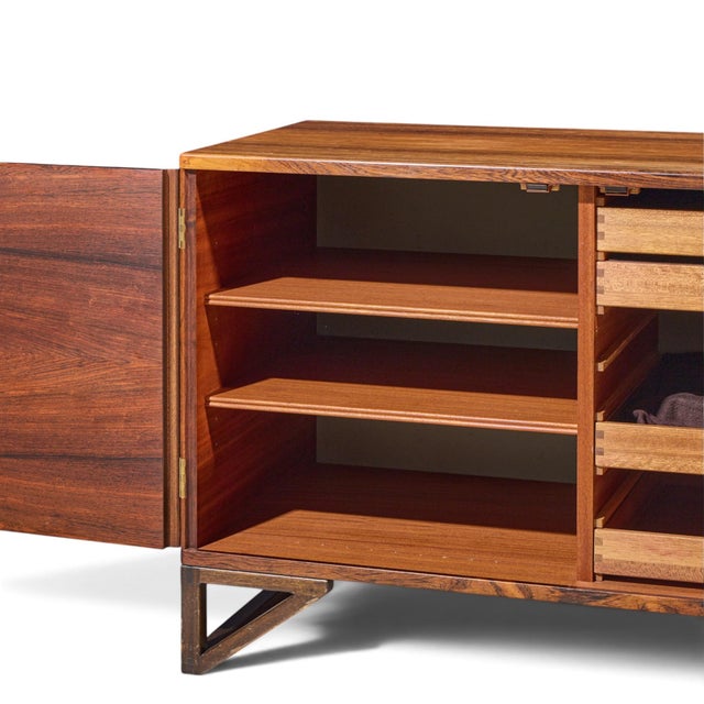 Wood Svend Langkilde for Langkilde Møbler Mid Century Rosewood and Teak Cabinet For Sale - Image 7 of 10