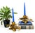 Stunning, mid-to-late 20th century pair of gold-tone metal candle holders designed as sculptural blooming roses with...
