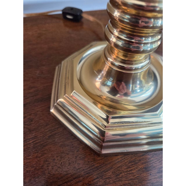 Metal Frederick Cooper Vintage Brass Candlestick Lamp For Sale - Image 7 of 8