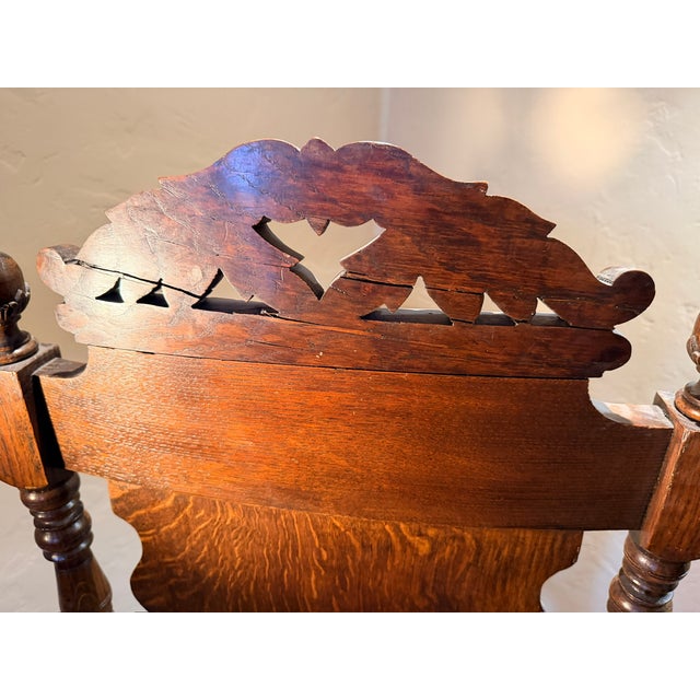 Chestnut Price Reduced: Late 19th Century Antique English Gothic Revival Carved High Back Dining Chairs – Set of 8 For Sale - Image 8 of 12