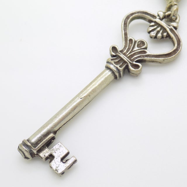Vintage Italian Handmade Genuine Silver Life Size Secret Key Drawer With Green Tassel For Sale - Image 6 of 11