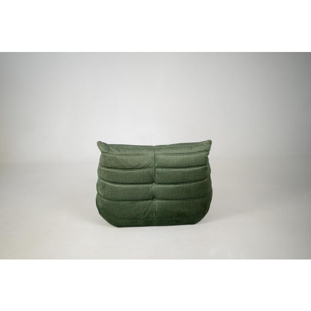 Set of Togo Lounge Chair and Ottoman in Moss Velvet by Michel Ducaroy for Ligne Roset, 1973 For Sale - Image 9 of 18