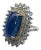 Bochic “Orient” Natural Diamond & Tanzanite Cocktail Ring Set 18K Gold & Silver For Sale