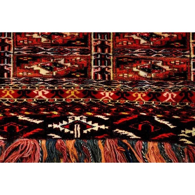 Early 20th Century Turkmen Facerug - 3′ × 12′ For Sale - Image 4 of 5