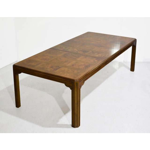 Mid-Century Chin Hua Burlwood Extendable Dining Table Corinthian Collection by Drexel Heritage 141" For Sale In Chicago - Image 6 of 16