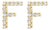 10K Yellow Gold 1/10 Cttw Diamond 'F' Initial Stud Earring For Sale