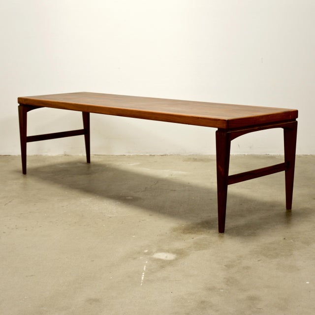 Brown 1950s Danish Rosewood 6 Foot Coffee Table For Sale - Image 8 of 8