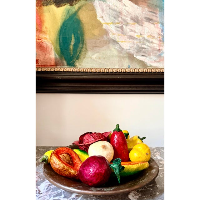 Paper Vintage Mexican Folk Art Paper Mâché Fruits and Vegetables for Kitchen Styling- Set of 10 For Sale - Image 7 of 12