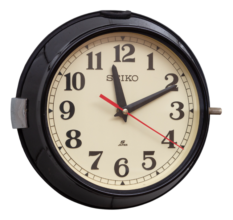 Vintage Black Wall Clock from Seiko, 1990s | Chairish