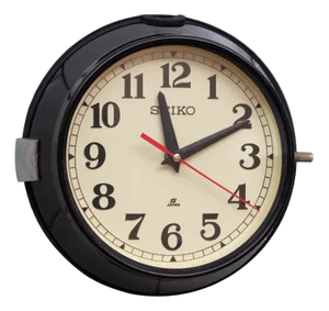 Vintage Black Wall Clock from Seiko, 1990s
