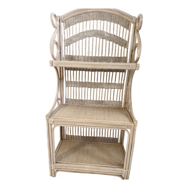 Vintage Palm Beach Rattan & Wicker Étagère For Sale